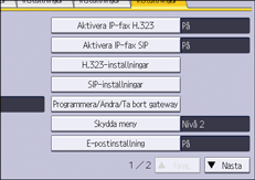 Bild på användarpanelens skärm
