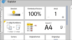 Bild på användarpanelens skärm