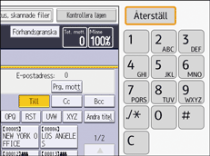 Bild på användarpanelens skärm