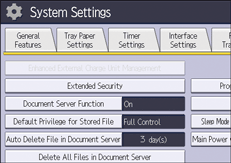 ภาพแสดงหน้าจอแผงควบคุม