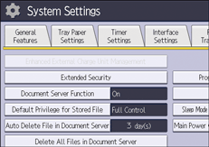 ภาพแสดงหน้าจอแผงควบคุม