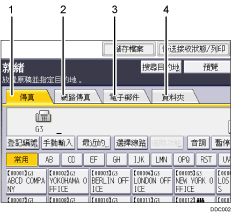 操作面板畫面說明圖編號標註說明圖