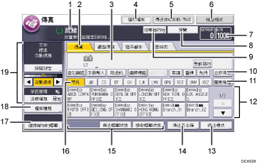 操作面板畫面說明圖編號標註說明圖