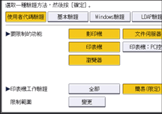 操作面板畫面說明圖