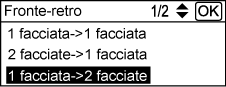 Illustrazione della schermata sul pannello di controllo