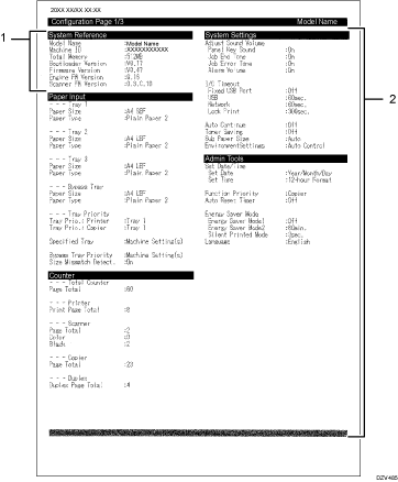 Иллюстрация страницы конфигурации с пронумерованными сносками
