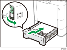 Illustration du magasin d'alimentation papier