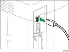 Illustration du raccordement du câble USB