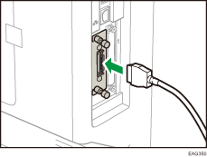 Illustration du raccordement du câble IEEE 1284