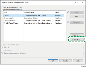 Illustration de l'écran Pilote