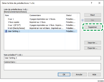 Illustration de l'écran Pilote
