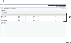 Illustration de l'écran du navigateur Web avec légende numérotée