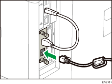 Illustrazione del collegamento del cavo di interfaccia Ethernet