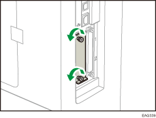 Il·lustració de la part posterior de la impressora