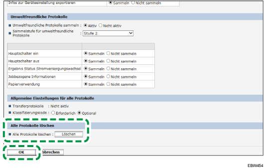 Webbrowser-Bildschirmdarstellung