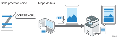 Ilustración de un papel con la marca de agua