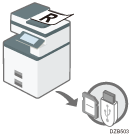 Ilustración del almacenamiento de los datos escaneados en un medio de almacenamiento externo