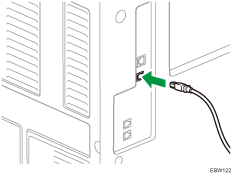 ilustración de la conexión del cable de interfaz USB