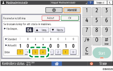 Bild på användarpanelens skärm