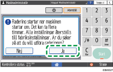 Bild på användarpanelens skärm