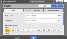 Bild på användarpanelens skärm