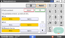 Illustrasjon av betjeningspanelet