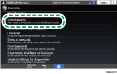 Illustrasjon av betjeningspanelet