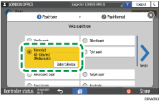 Illustrasjon av betjeningspanelet