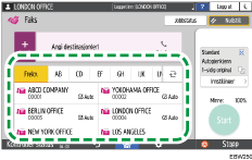 Illustrasjon av betjeningspanelet