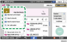 Illustrasjon av betjeningspanelet
