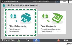Illustrasjon av betjeningspanelet