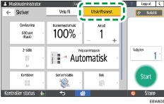 Illustrasjon av betjeningspanelet