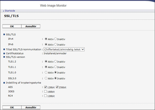 Illustration af skærmbillede i webbrowser