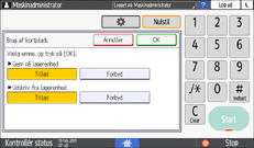 Operation panel screen illustration
