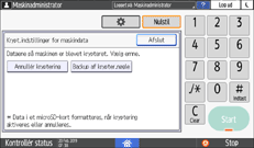 Operation panel screen illustration
