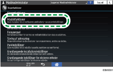 Operation panel screen illustration