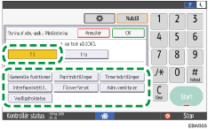 Operation panel screen illustration