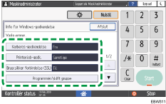 Operation panel screen illustration