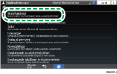 Operation panel screen illustration
