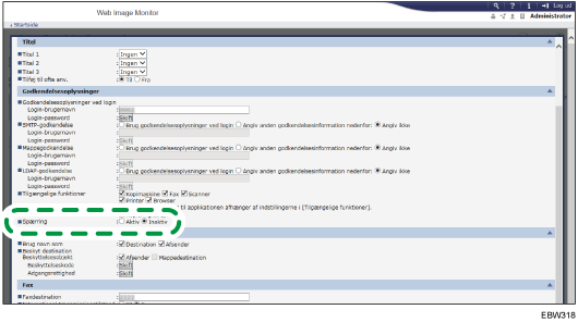 Illustration af skærmbillede i webbrowser