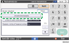 Operation panel screen illustration