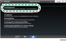 Operation panel screen illustration