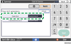 Operation panel screen illustration