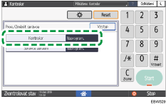 Ilustrace ovládacího panelu