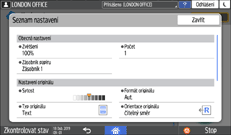 Ilustrace ovládacího panelu