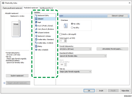 Ilustrace obrazovky ovladače