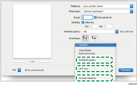 Ilustrace obrazovky ovladače