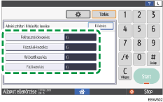 A kezelőpanel ismertetése