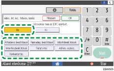 A kezelőpanel ismertetése