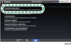 A kezelőpanel ismertetése